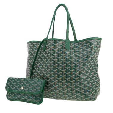 Goyard  Saint-Louis shopping bag  in green Goyard canvas  and green leather