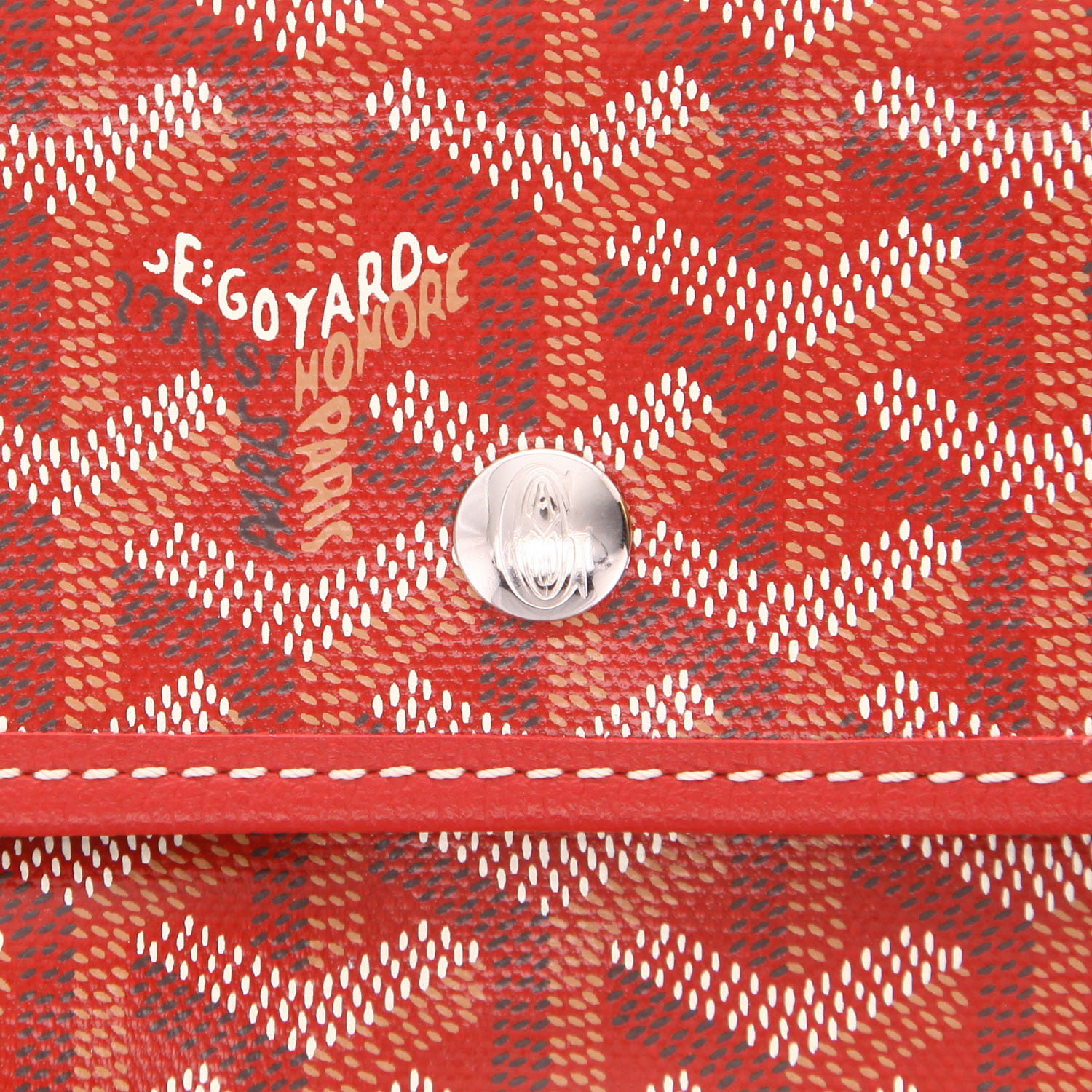 Bolso Cabás Goyard  Saint-Louis en tela Goyardine roja y cuero rojo - Detail D2