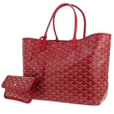 Sac cabas Goyard  Saint-Louis en toile Goyardine rouge et cuir rouge