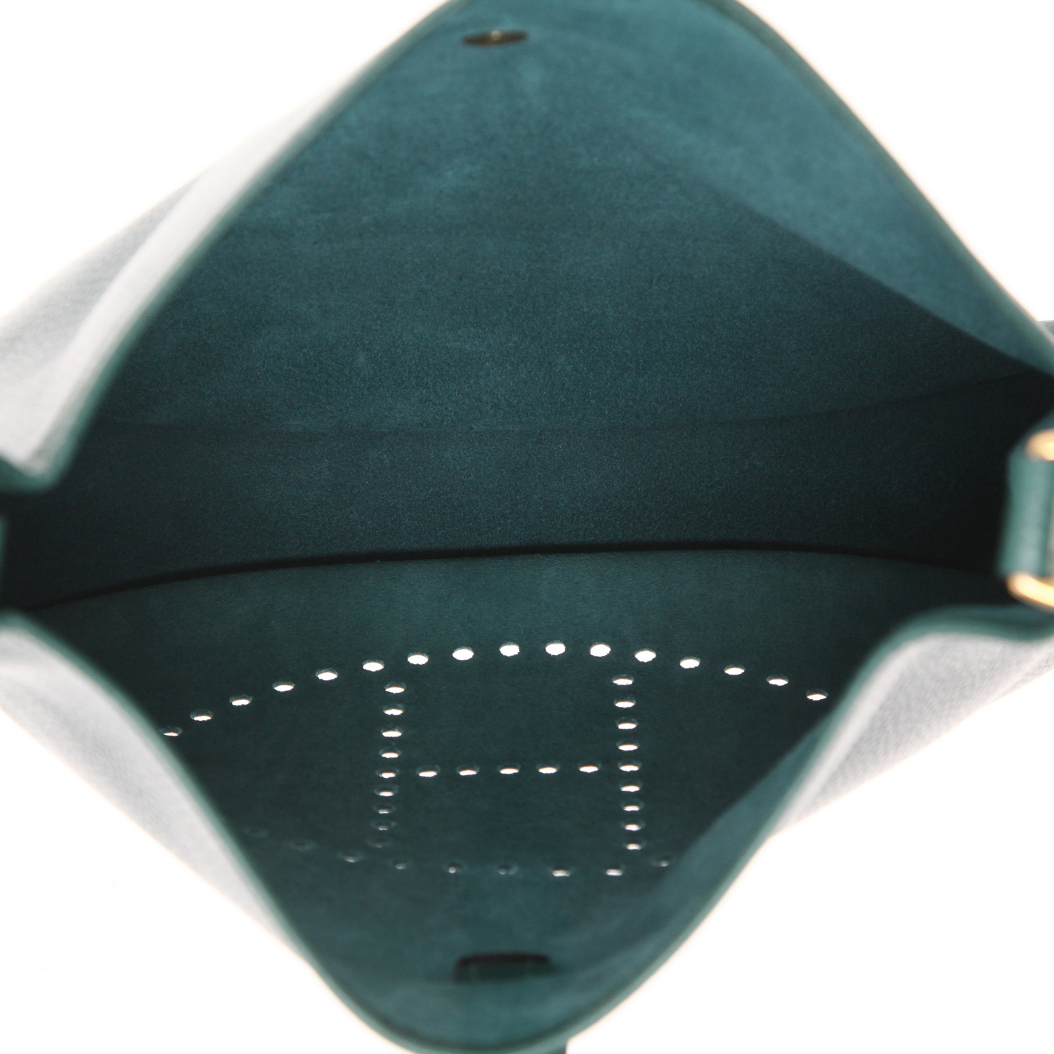 Hermès  Evelyne shoulder bag  in green Ardenne leather - Detail D3