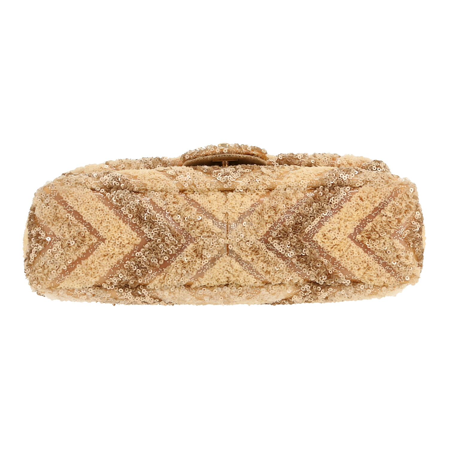 Chanel  Timeless handbag  in beige canvas  and paillette - Detail D1