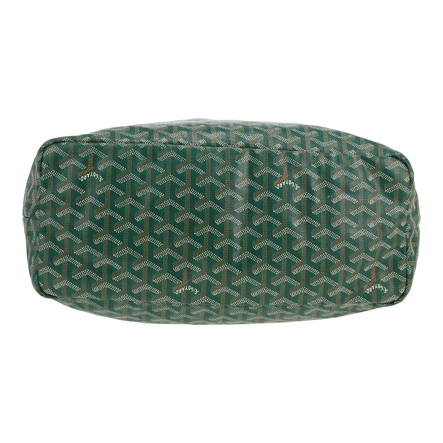Sac cabas Goyard  Saint-Louis en toile Goyardine verte et cuir vert - Detail D1