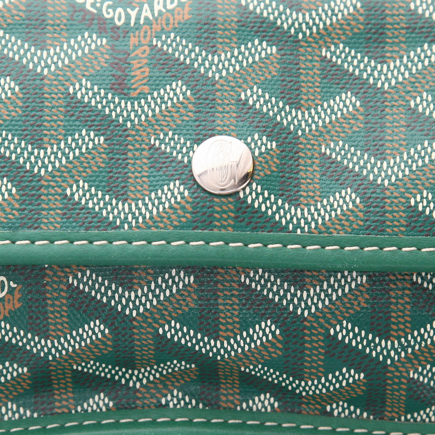 Bolso Cabás Goyard  Saint-Louis en tela Goyardine verde y cuero verde - Detail D2