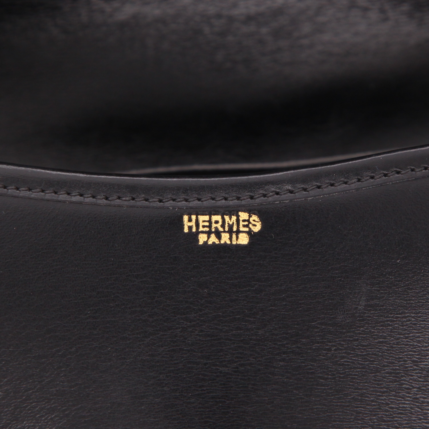 Hermès  Passeguide handbag  in black box leather - Detail D2
