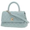 Borsa a tracolla Chanel  Coco Handle in pelle martellata e trapuntata blu - 00pp thumbnail