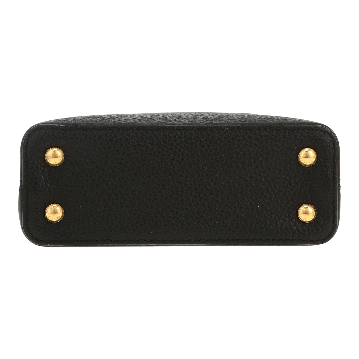 Louis Vuitton  Capucines Mini shoulder bag  in black grained leather  and python - Detail D1