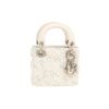 Bolso bandolera Dior  Lady Dior mini  en cuero bicolor blanco y plateado - 360 thumbnail