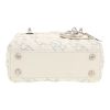 Bolso bandolera Dior  Lady Dior mini  en cuero bicolor blanco y plateado - Detail D1 thumbnail