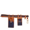 Pochette-ceinture Fendi   en cuir marron et denim bleu-foncé - 00pp thumbnail