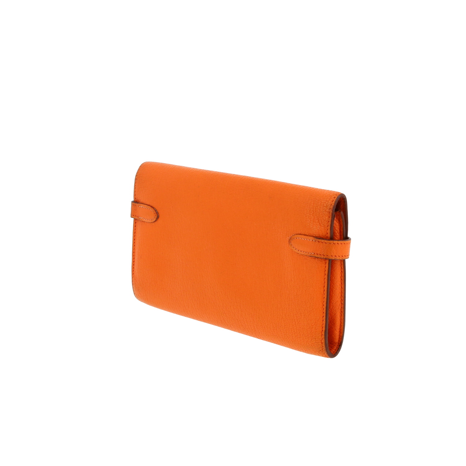 Portefeuille Hermès  Kelly wallet en cuir Mysore orange - Detail D6