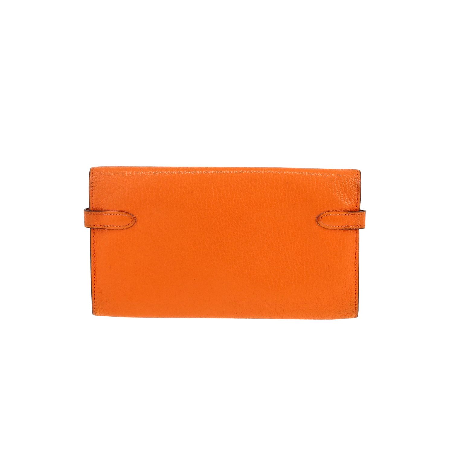 Hermès  Kelly wallet wallet  in orange Mysore leather - Detail D7