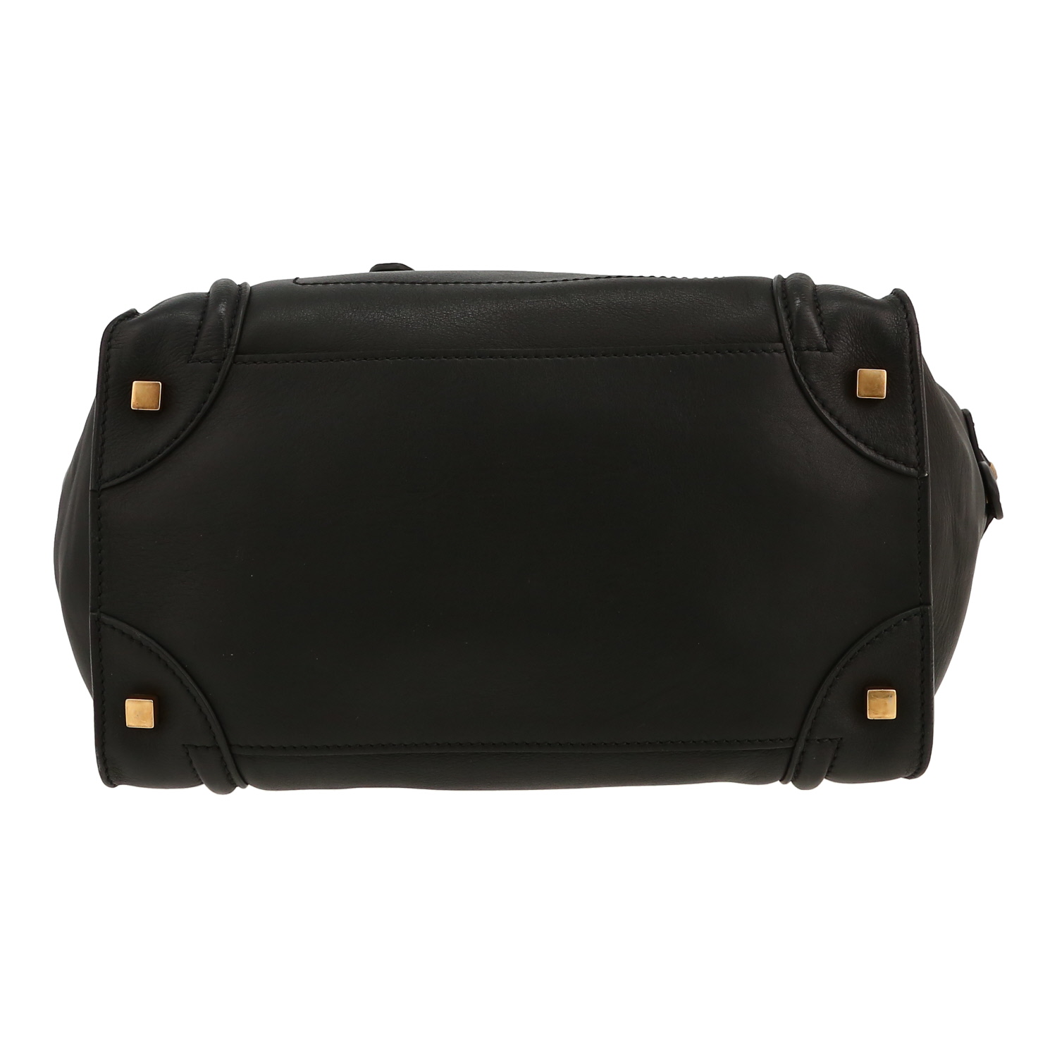 Celine  Luggage medium model  handbag  in black leather - Detail D1