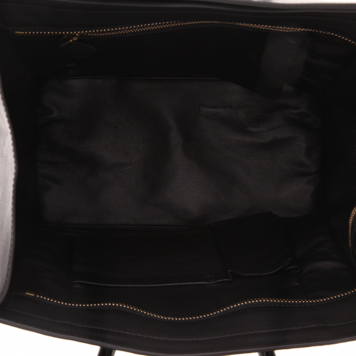 Bolso de mano Celine  Luggage modelo mediano  en cuero negro - Detail D3