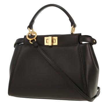 Fendi  Mini Peekaboo shoulder bag  in black leather