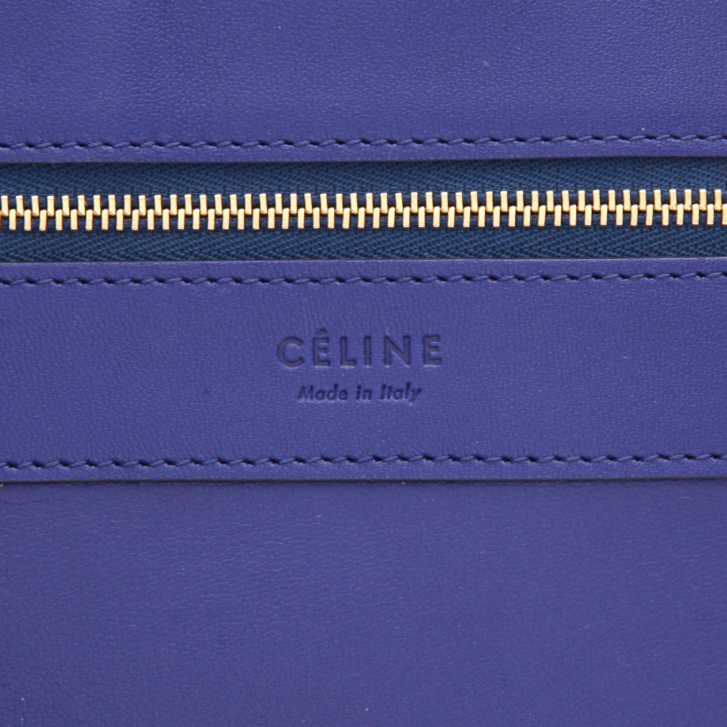 Bolso Cabás Celine  Horizontal modelo grande  en cuero bicolor azul - Detail D2