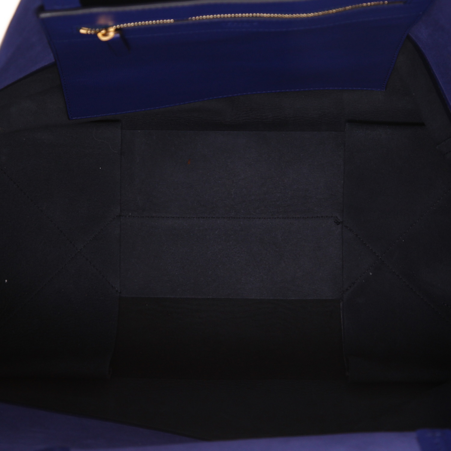 Bolso Cabás Celine  Horizontal modelo grande  en cuero bicolor azul - Detail D3