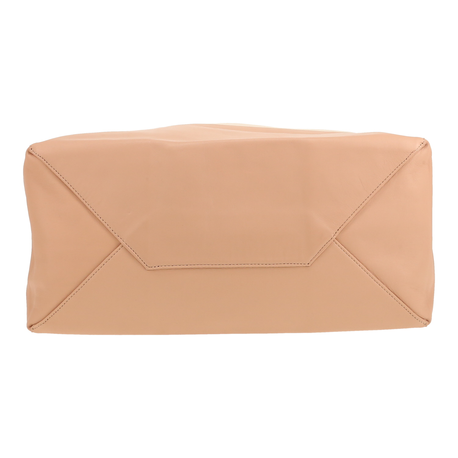 Sac cabas Celine  Horizontal grand  en cuir bicolore beige et rose - Detail D1