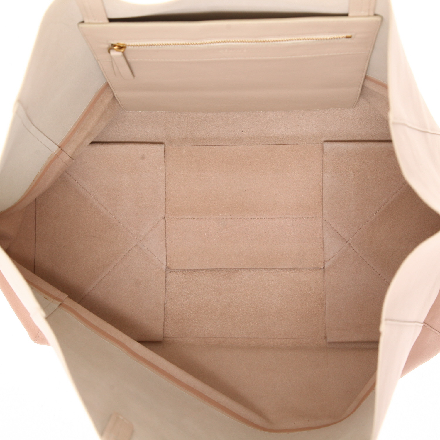 Celine  Horizontal large  shopping bag  in beige and pink bicolor  leather - Detail D3