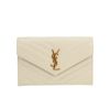 Borsa a tracolla Saint Laurent  Cassandre in pelle trapuntata a zigzag bianca - 360 thumbnail