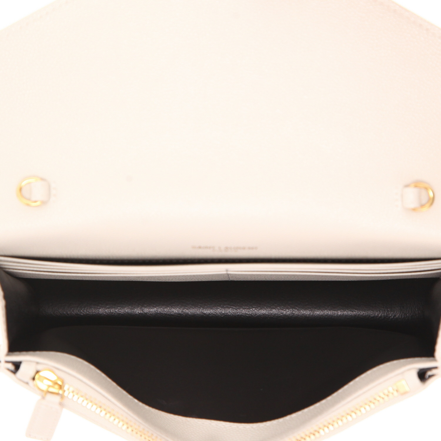 Sac bandoulière Saint Laurent  Cassandre en cuir matelassé chevrons blanc - Detail D3