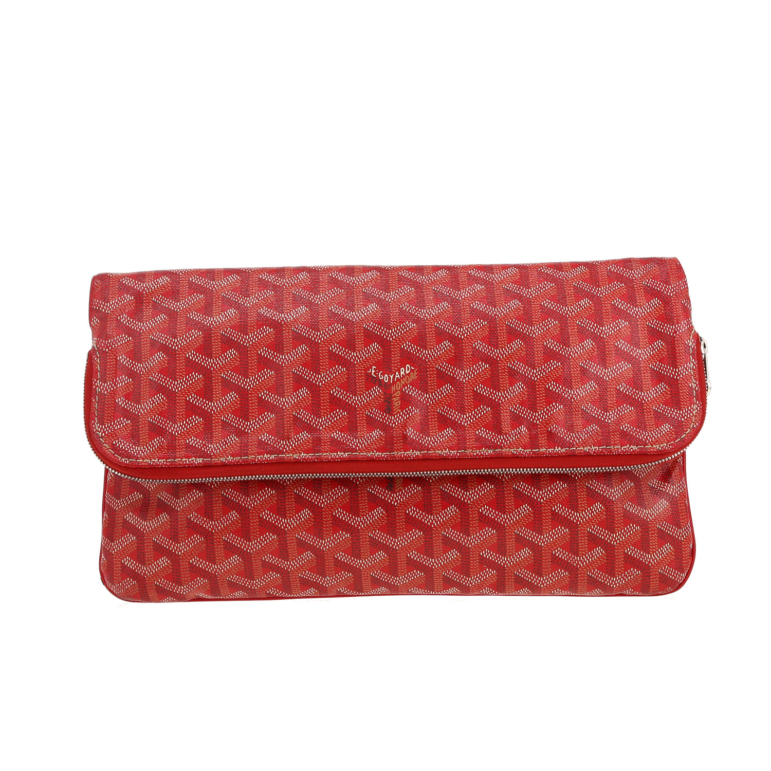 Goyard Sainte Marie pouch in red Goyard canvas - Detail D4