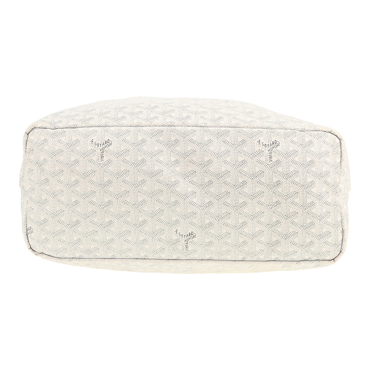 Goyard Saint-Louis tote bag in white Goyardine canvas and white leather - Detail D1