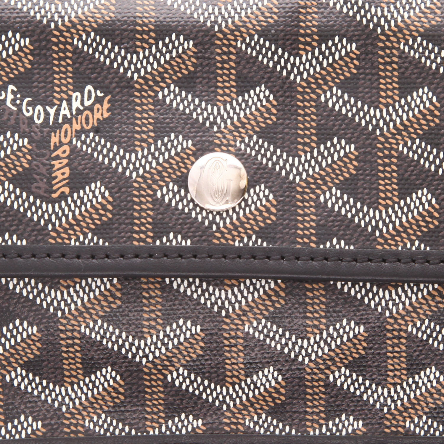 Bolso tipo cabas Goyard «Saint-Louis» de lona Goyardine negra y piel negra - Detail D2