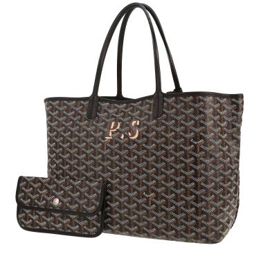 Sac cabas Goyard  Saint-Louis en toile Goyardine noire et cuir noir