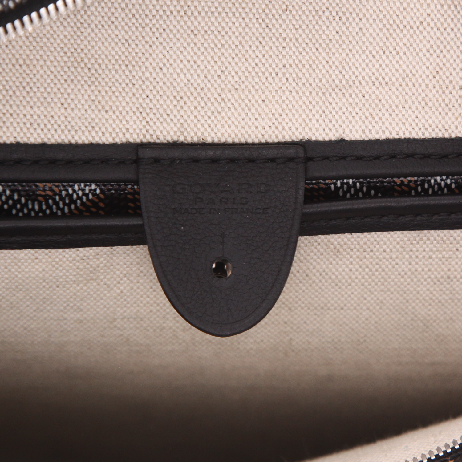 Bolso tipo cabas Goyard «Artois» de lona Goyardine negra y piel negra - Detail D2