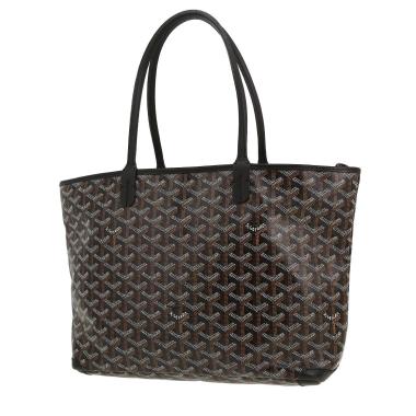 Goyard Artois tote bag in black Goyardine canvas and black leather