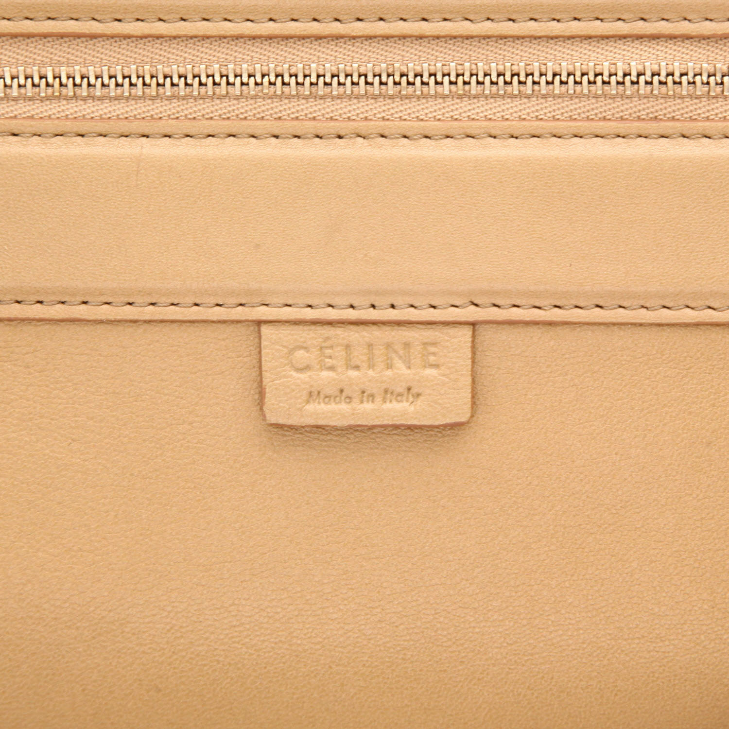 Bolso Cabás Celine  Horizontal en cuero beige - Detail D2