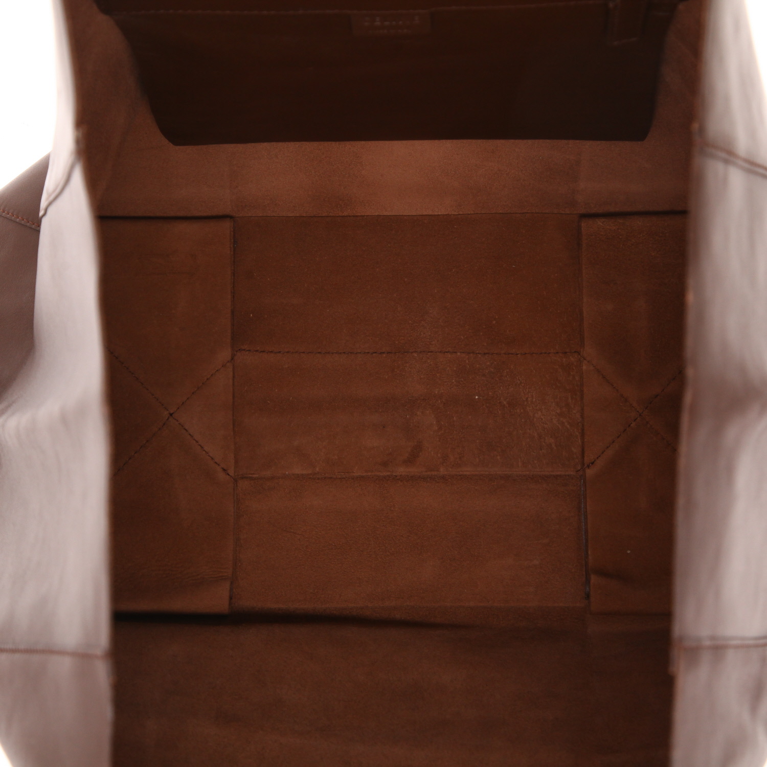 Celine  Horizontal shopping bag  in brown leather - Detail D3