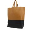 Celine  Vertical shopping bag  in beige and navy blue leather - 00pp thumbnail