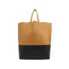 Celine  Vertical shopping bag  in beige and navy blue leather - 360 thumbnail