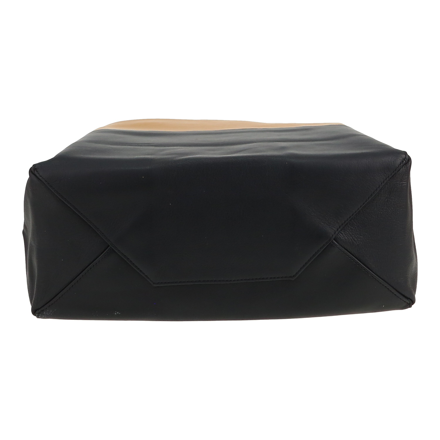 Shopping bag Celine  Vertical in pelle beige e blu marino - Detail D1