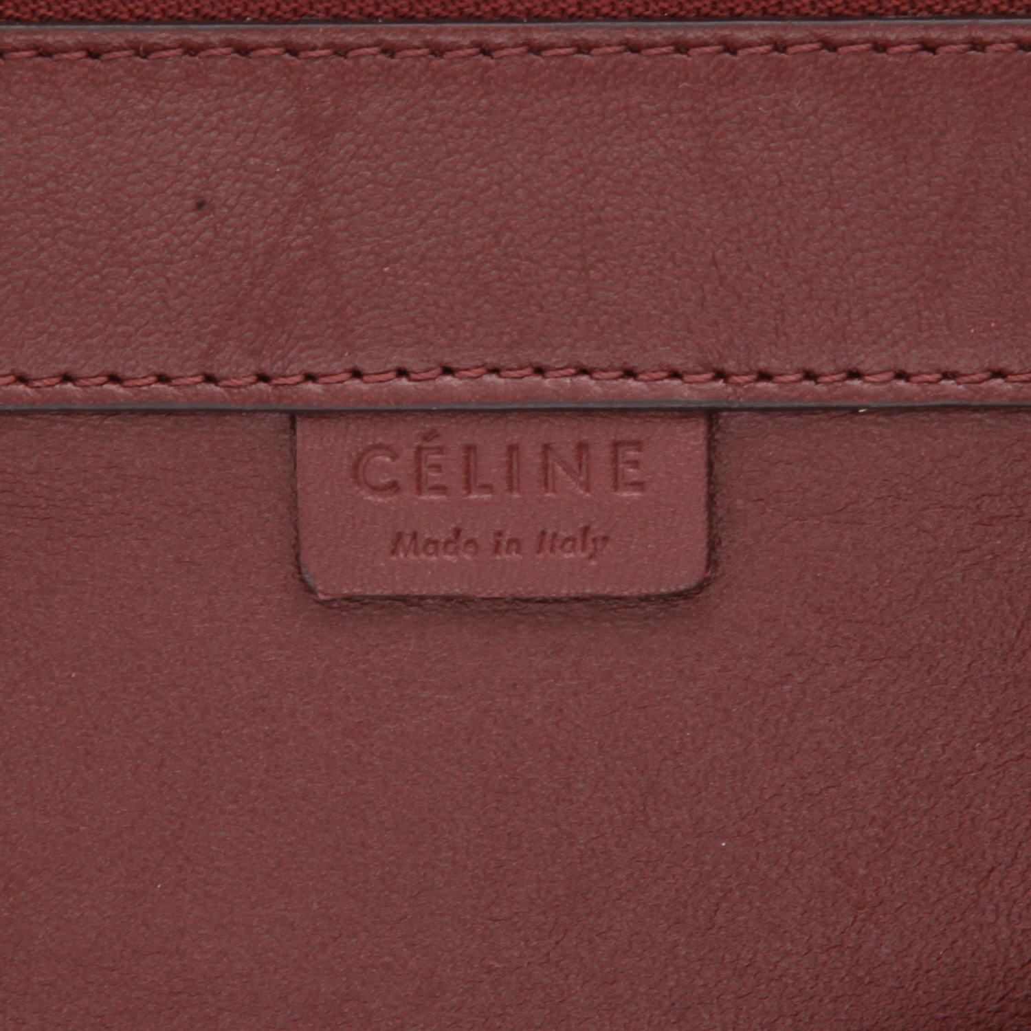 Celine  Vertical shopping bag  in burgundy leather - Detail D2