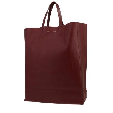 Celine  Vertical shopping bag  in burgundy leather