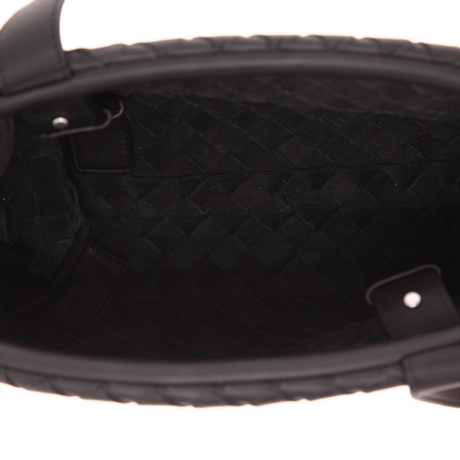 Borsa a tracolla Bottega Veneta  Pouch in pelle intrecciata nera - Detail D3
