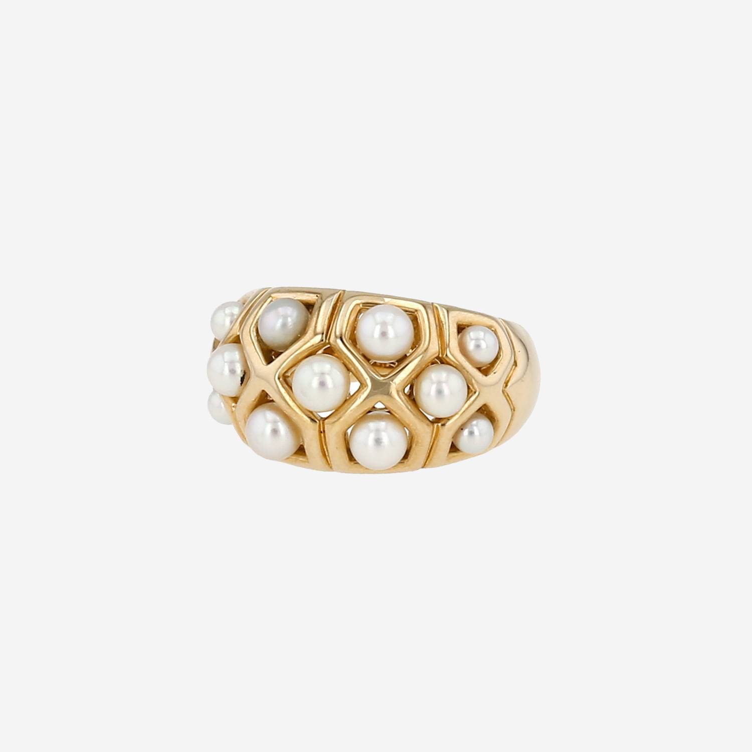 Bague Van Cleef 
Arpels  en or jaune et perles de culture