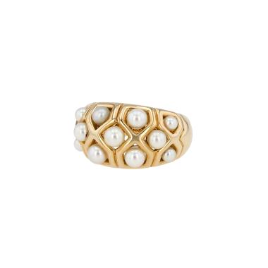 Van Cleef & Arpels  ring in yellow gold and cultured pearls