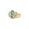 Bague années 1980 Fred  en or jaune, émeraudes et diamants - 00pp thumbnail