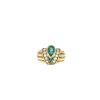 Bague années 1980 Fred  en or jaune, émeraudes et diamants - 360 thumbnail