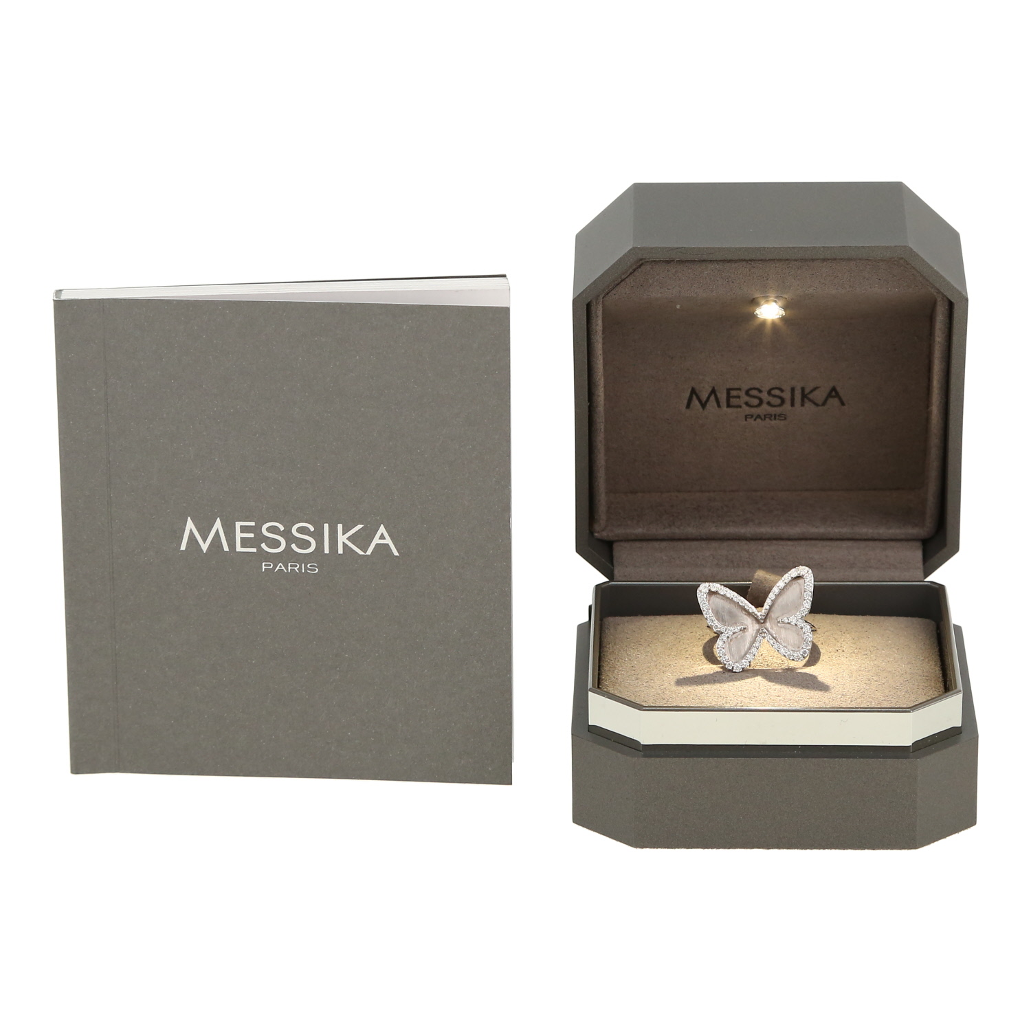 Bague Messika Butterfly en or blanc et diamants - Detail D2