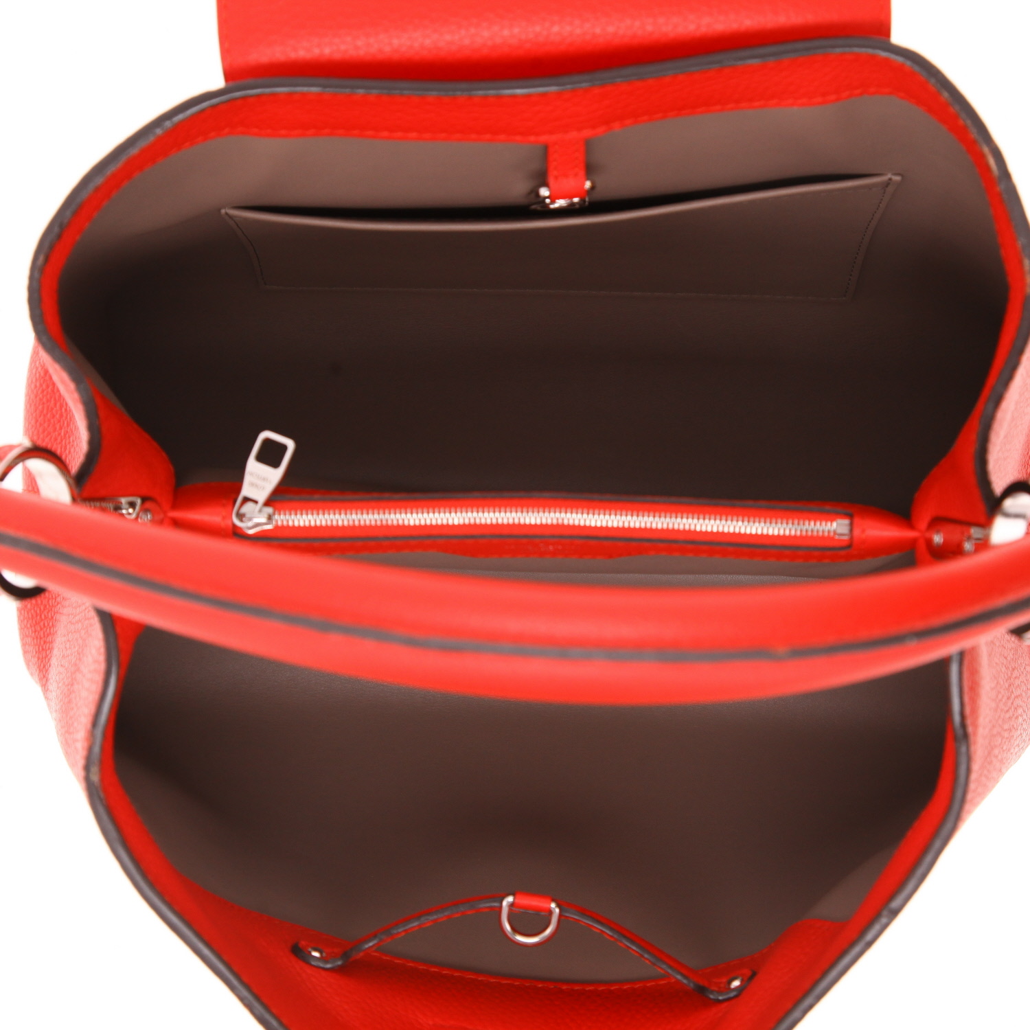 Sac à main Louis Vuitton  Capucines en cuir taurillon clémence rouge - Detail D3