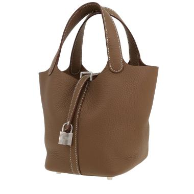Sac à main Hermès  Picotin 18 cm en cuir togo étoupe
