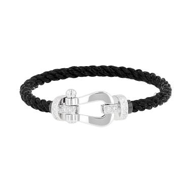 Bracelet Fred Force 10 grand modèle en or blanc et diamants
