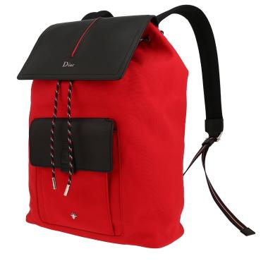 Sac à dos Dior  Motion en toile rouge et cuir noir