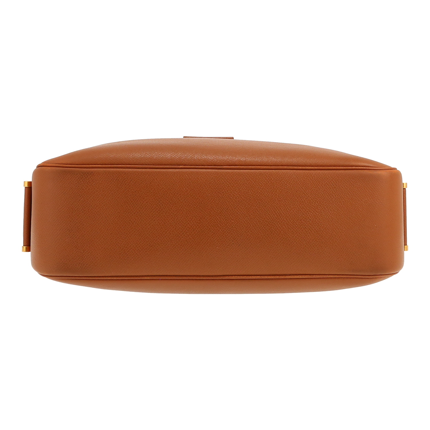 Bolso de mano Hermès  Tsako en cuero Courchevel color oro - Detail D1