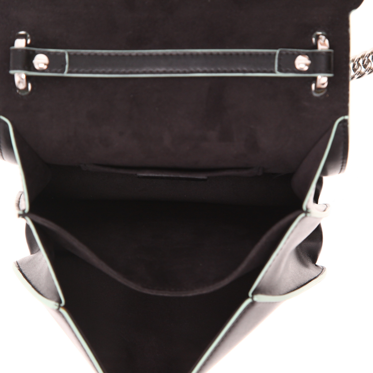 Borsa a tracolla Fendi  Kan I in pelle nera e verde - Detail D3