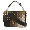 Borsa a tracolla Fendi  Kan I in pelle nera, marrone beige e color talpa - 00pp thumbnail